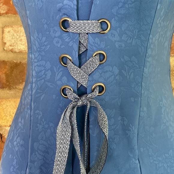 BCBG BCBGeneration cornflower blue lace up corset sleeveless maxi dress size 0 - Picture 6 of 12